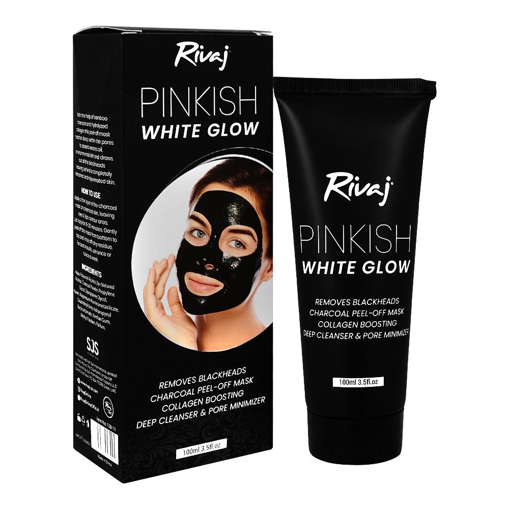 Pinkish WhiteGlow  Charcoal Black Peel Off Mask 100ml